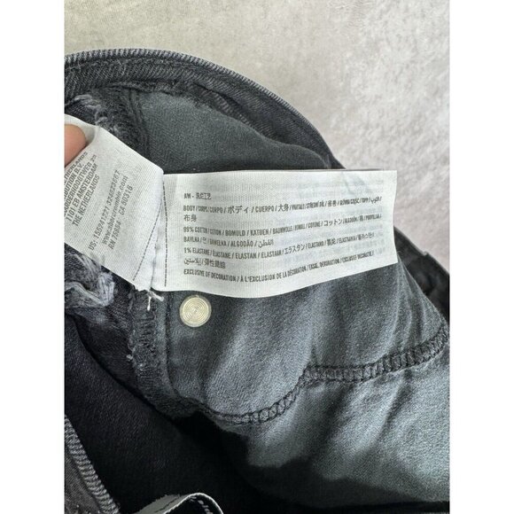 Abercrombie & Fitch Jeans 28/6L Black 90s Straight Ultra High Rise Distressed - Picture 6 of 10